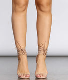 Prized Possession Lace Up Clear Stilettos