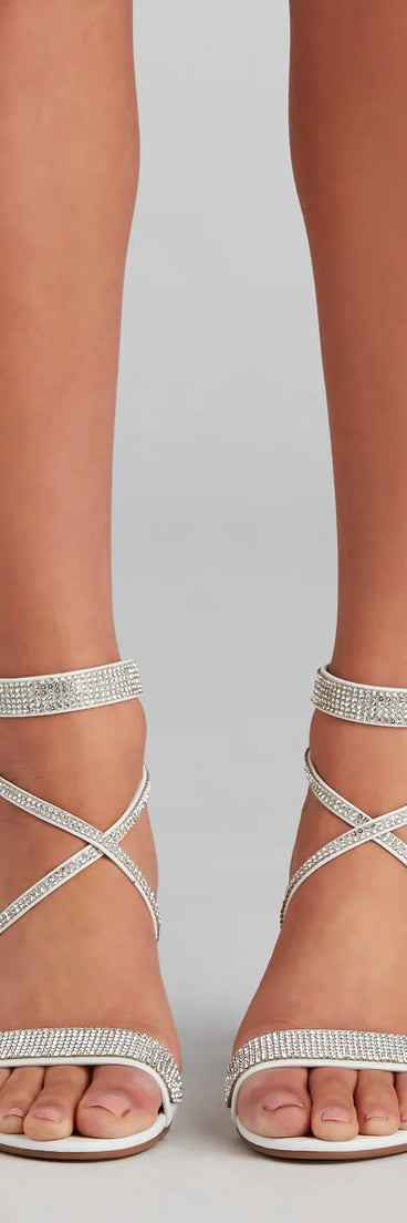 Sway With Me White Rhinestone Heels