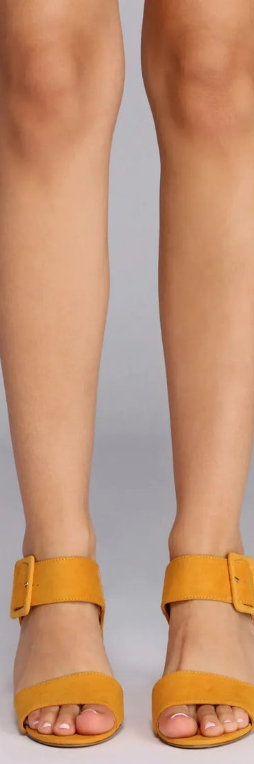 Sling Back Buckle Heels