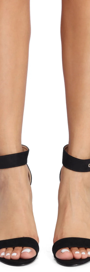 Rhinestone Buckle Stiletto Heels