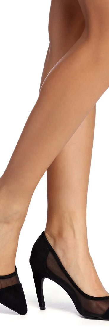 Meshy Moves Stiletto Pump