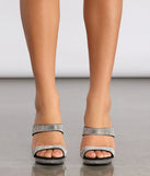 Rhinestone Glam Lucite Block Heels
