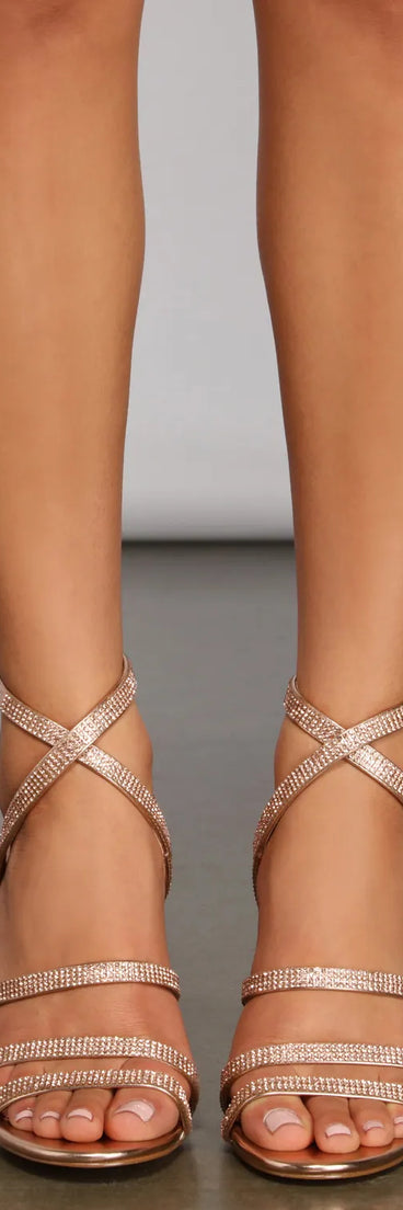 Down For A Good Time Rhinestone Metallic Heels
