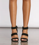 Triple Threat Faux Nubuck Block Heels