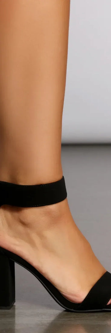 Bringing It Back To Basics Faux Nubuck Block Heel