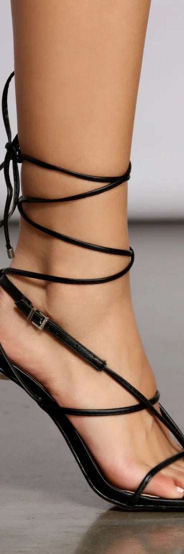 Sleek and Strappy Stiletto Heels