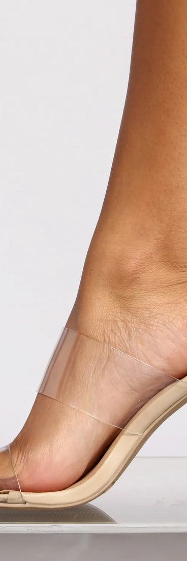 Clearly Yours Lucite Heeled Mules