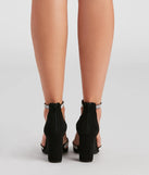 Faux Leather Rhinestone Thong Strap Heels