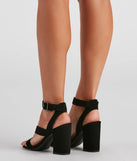 Step It Up Faux Nubuck Block Heels