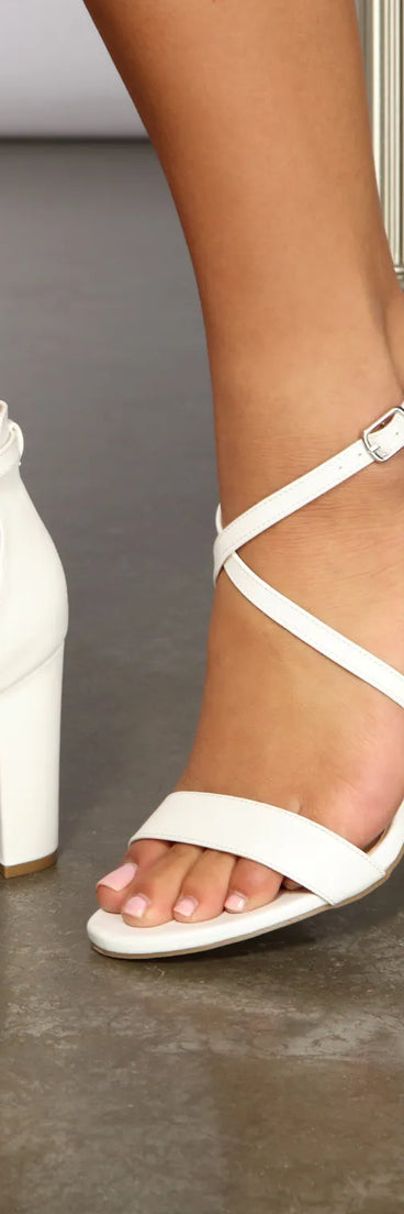 Criss-Cross Chic Faux Leather Heels