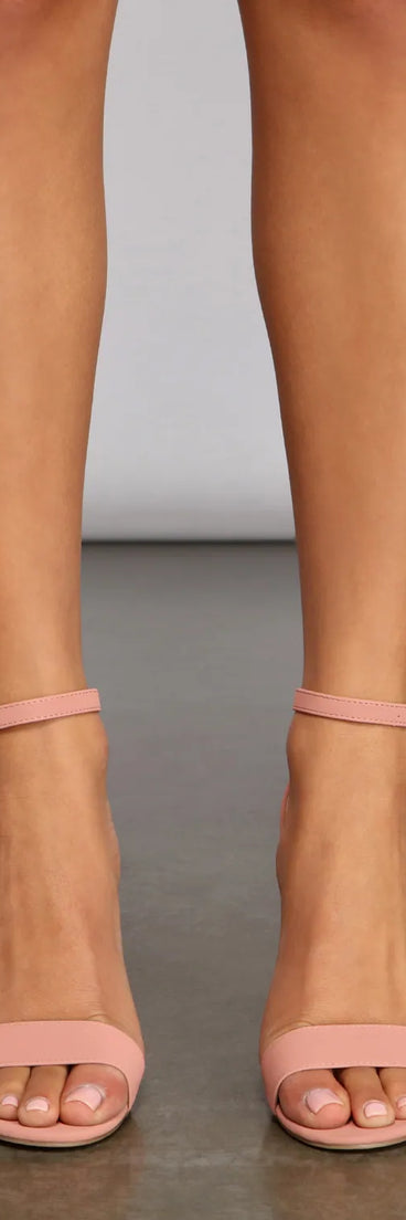 Faux Nubuck Basic Strap Heels