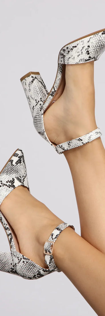 Sleek Statement Snake Pumps