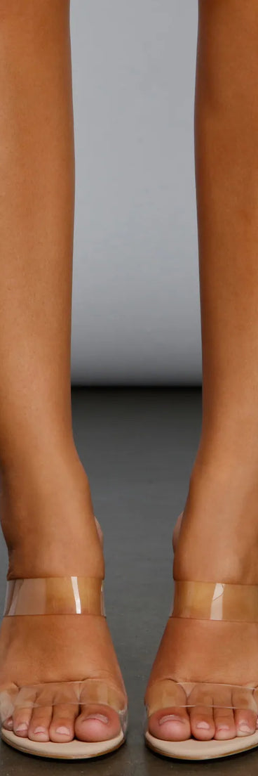 Double The Style Clear Lucite Mules