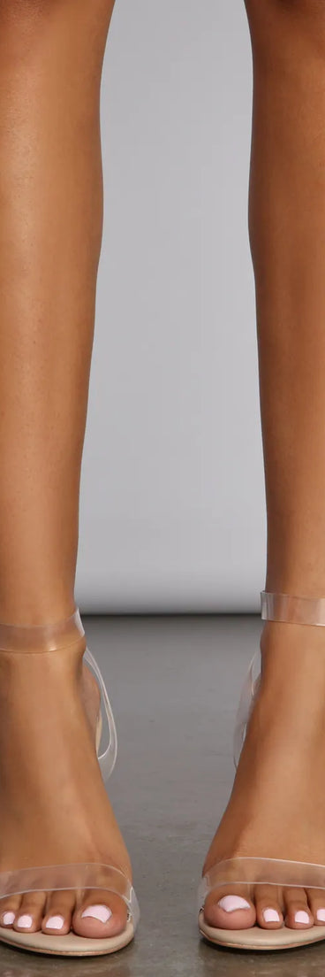 Clear And True Lucite Block Heels