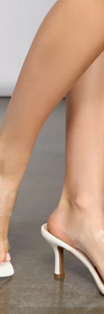 Stylish And Chic Clear Strap Stiletto Mules