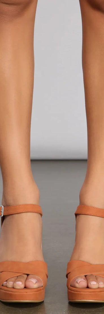 So Posh Criss Cross Block Heels