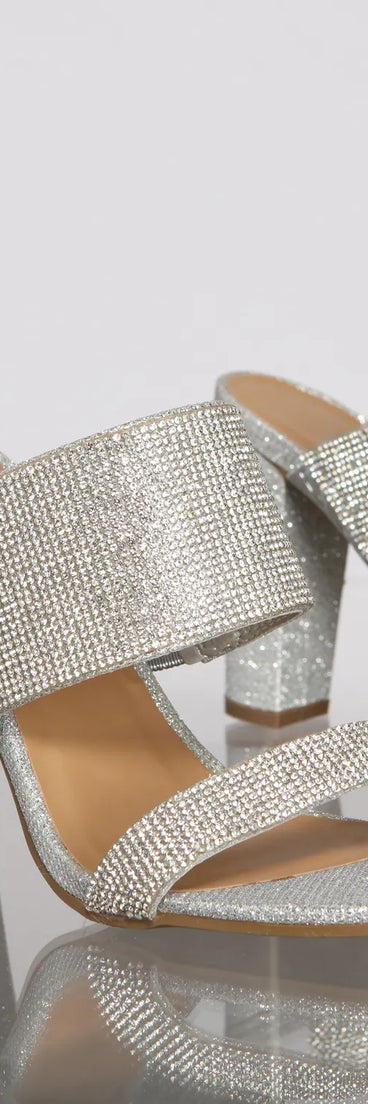 Glow On Babe Rhinestone Glitter Mules
