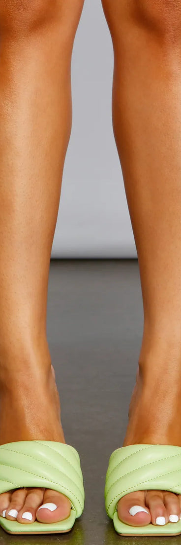 Fiercely Fab Quilted Square Toe Mules