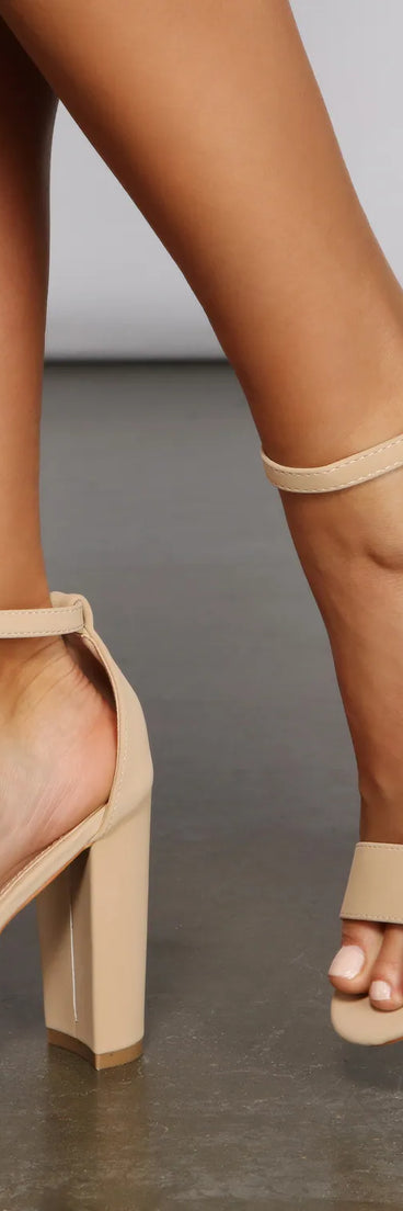Stylish Staple Faux Nubuck Block Heels