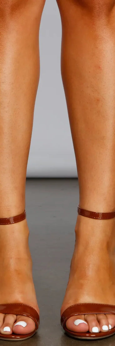 So Posh Patent Faux Leather Block Heels