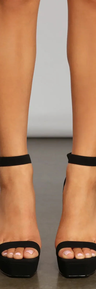 All That Glam Square Toe Block Platform Heels