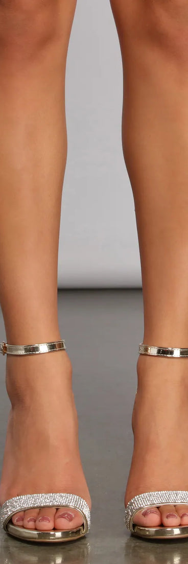 Locked In Luxe Rhinestone Block Heels