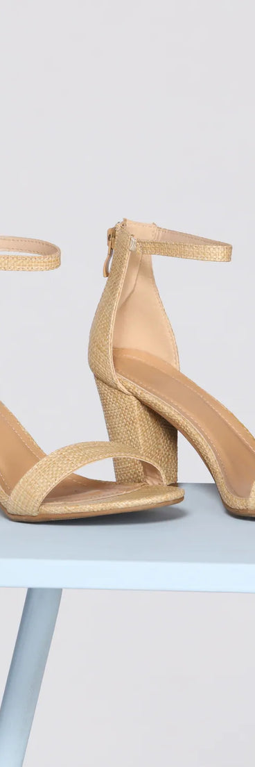 On Vacation Straw Block Heels