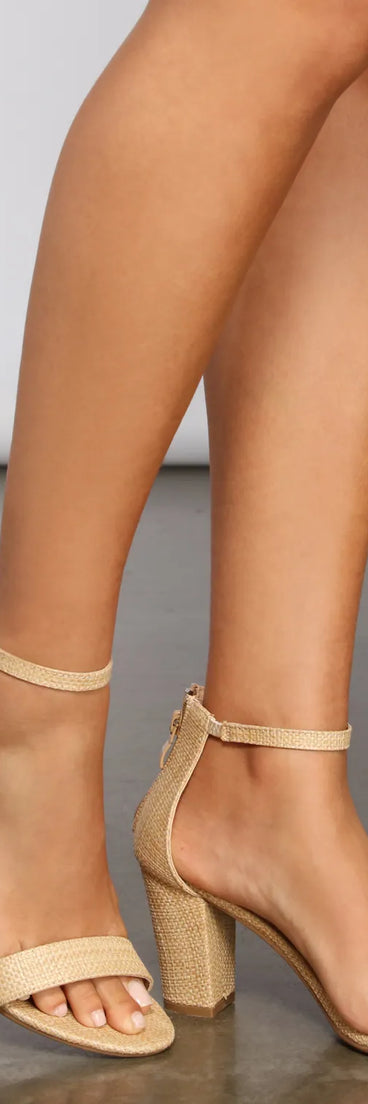 On Vacation Straw Block Heels