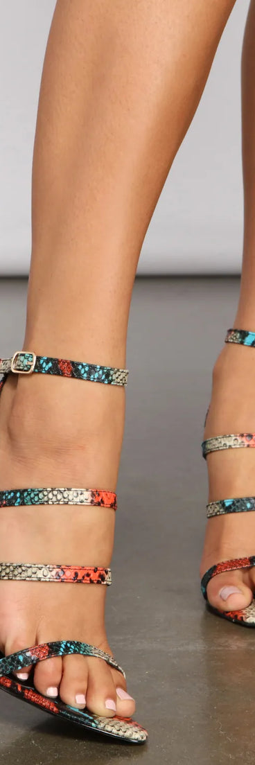 She’s Got Style Strappy Snake Heels