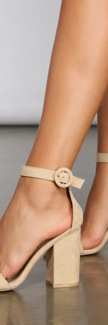 It Girl Faux Suede Block Heels