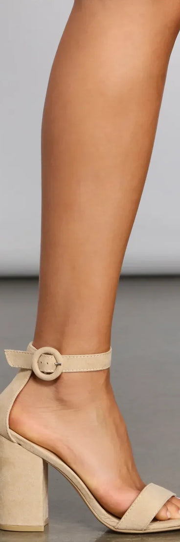 It Girl Faux Suede Block Heels