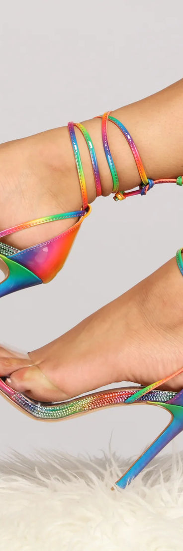 Life of the Party Rainbow Lace Up Heels