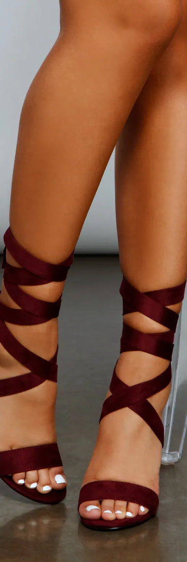 So Poised Lace Up Block Heels