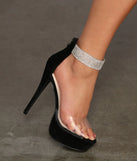 Glitz And Glow Faux Suede Stiletto Heels