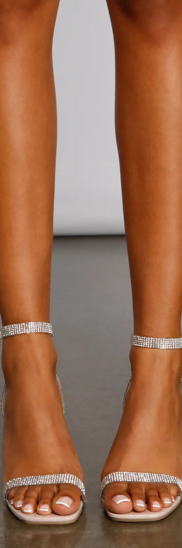 All Night Glam Rhinestone Lucite Block Heels