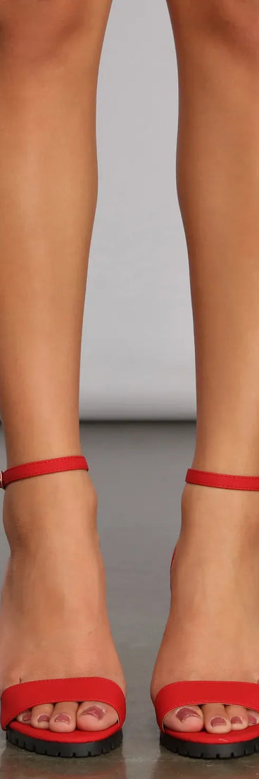 Step Up Faux Nubuck Lug Sole Block Heel