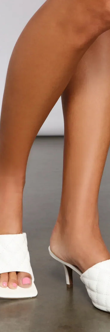 Lady Elegance Quilted Stiletto Mules