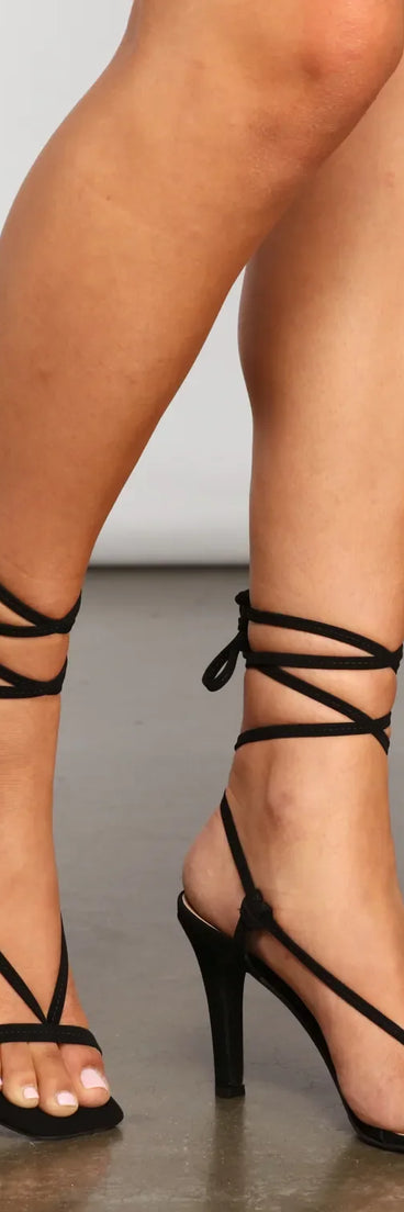 Chic Status Lace-Up Block Heels