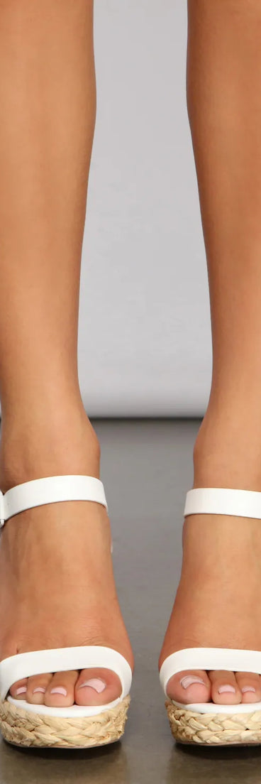 Take a Trip Straw Platform Heels
