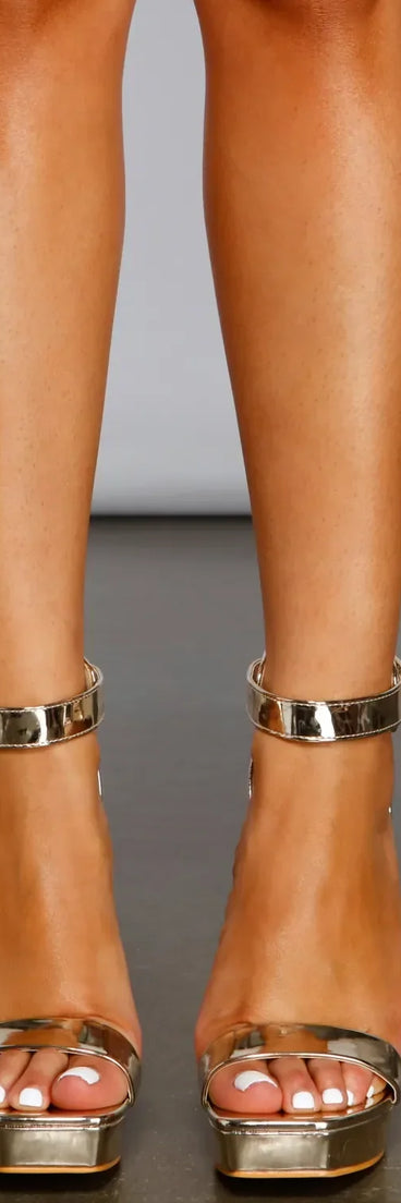 Luxe Glamour Chrome Platform Heels