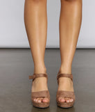 Instant Classic Faux Suede Platform Block Heels