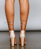 Glam Diva Glitter Lace-Up Block Heels