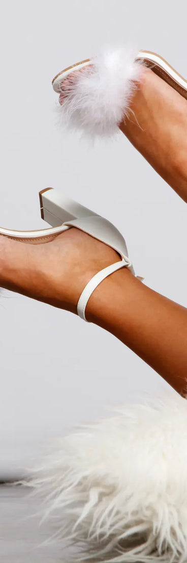 Glam It Up Marabou Block Heels