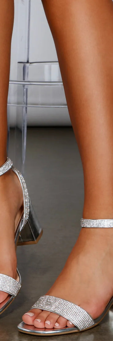 Sparkling Stunner Rhinestone Block Heels
