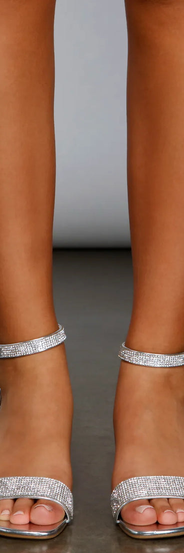 Sparkling Stunner Rhinestone Block Heels
