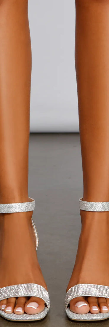 Glitzy Babe Rhinestone Block Heels