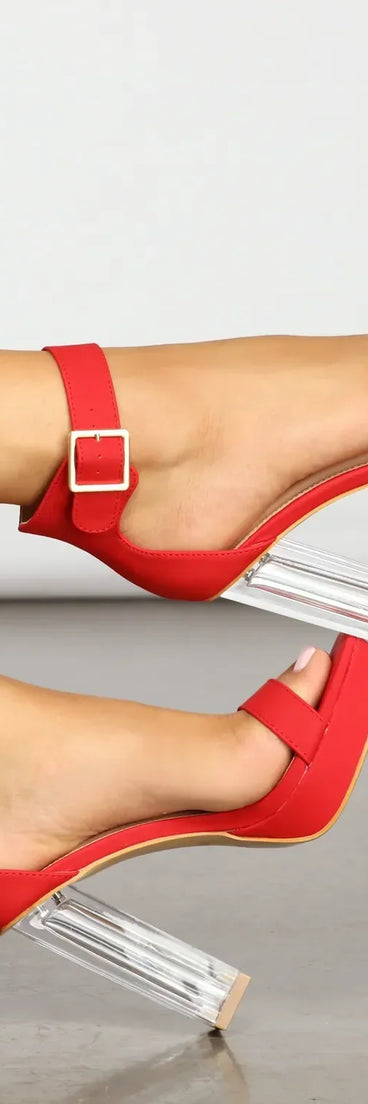 Clearly Fab Platform Block Heels