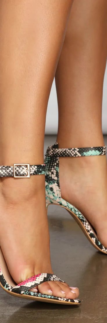 Style It Up Faux Leather Snake Stilettos