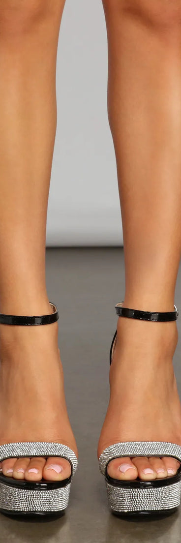Glow Getter Rhinestone Platform Heels