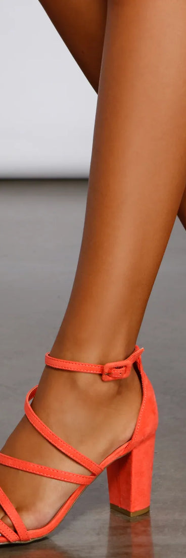 Chic Beauty Asymmetrical Faux Suede Block Heel